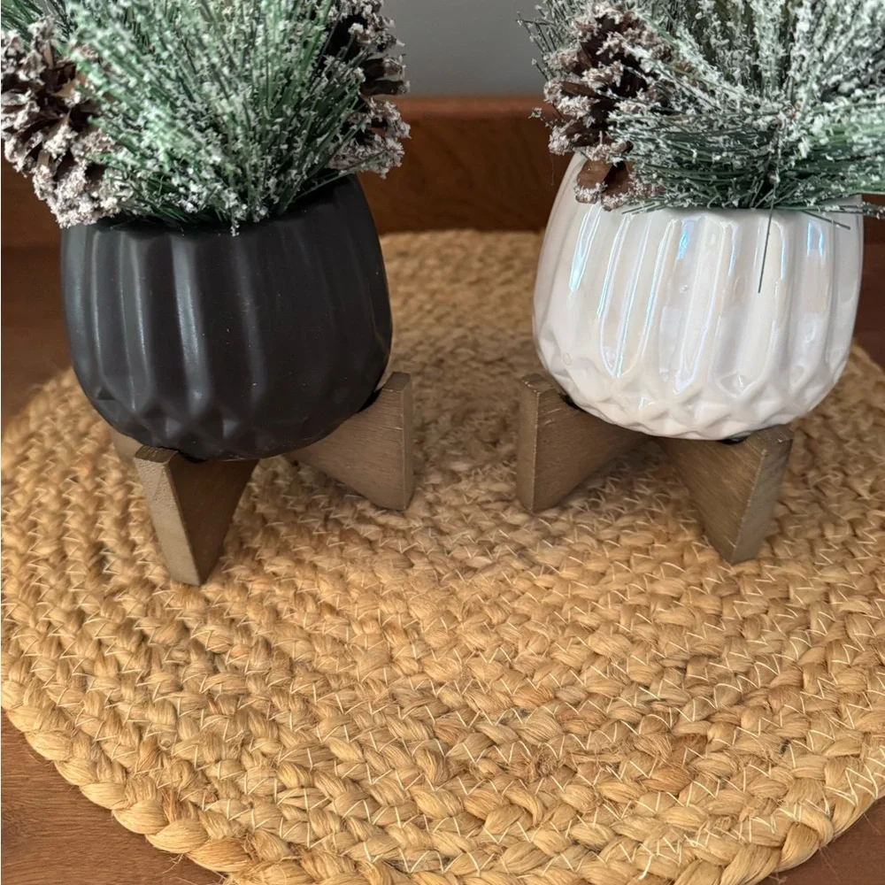 2 Faux Pine Plants